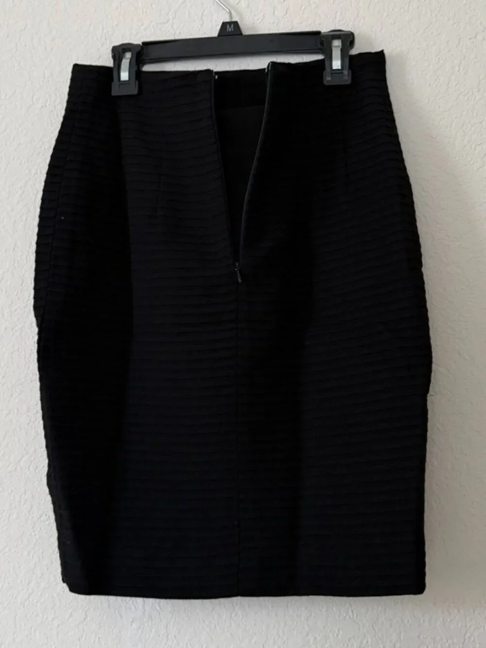 Randy Kemper Black Wool Lined Straight Pencil Skirt, Size 8